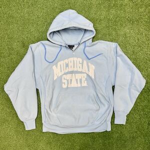 Vintage Y2K Michigan State Hoodie Steve & Barry’s Size Large Blue